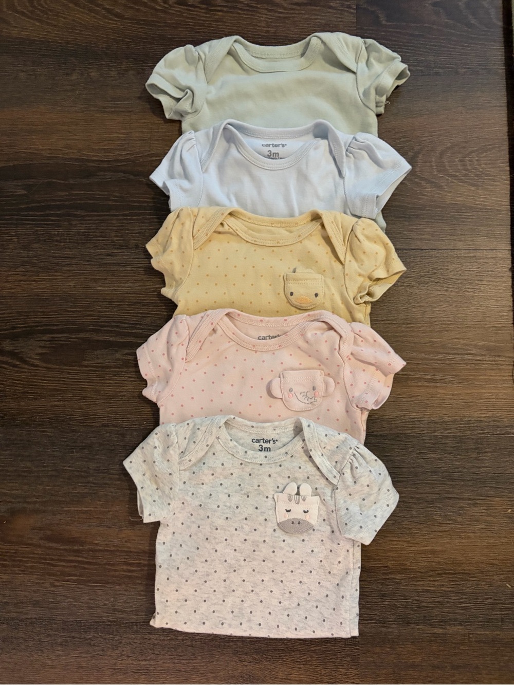 Carter's Neutral Polka Dot Short Sleeve Onesie Set